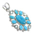 Silver Blue Topaz And Turquoise Southwest Pendant YX77113
